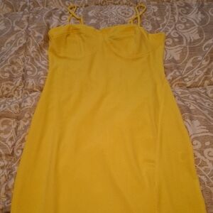 Yellow Spaghetti Strap Dress